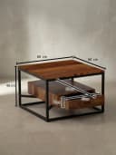 KADIMA DESIGN Couchtisch 60x60 Massivholz Metall Dunkelbraun Bild 5
