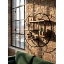 KADIMA DESIGN Wandregal Mango Massivholz Metall Industrial Stil Rund Bild 2