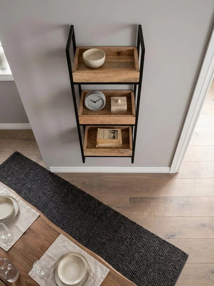 KADIMA DESIGN Wandregal Industrial Mango Massivholz Metall - Bild 4