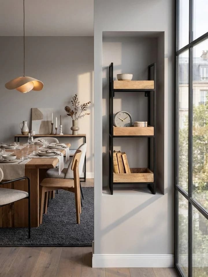 KADIMA DESIGN Wandregal Industrial Mango Massivholz Metall - Bild 5