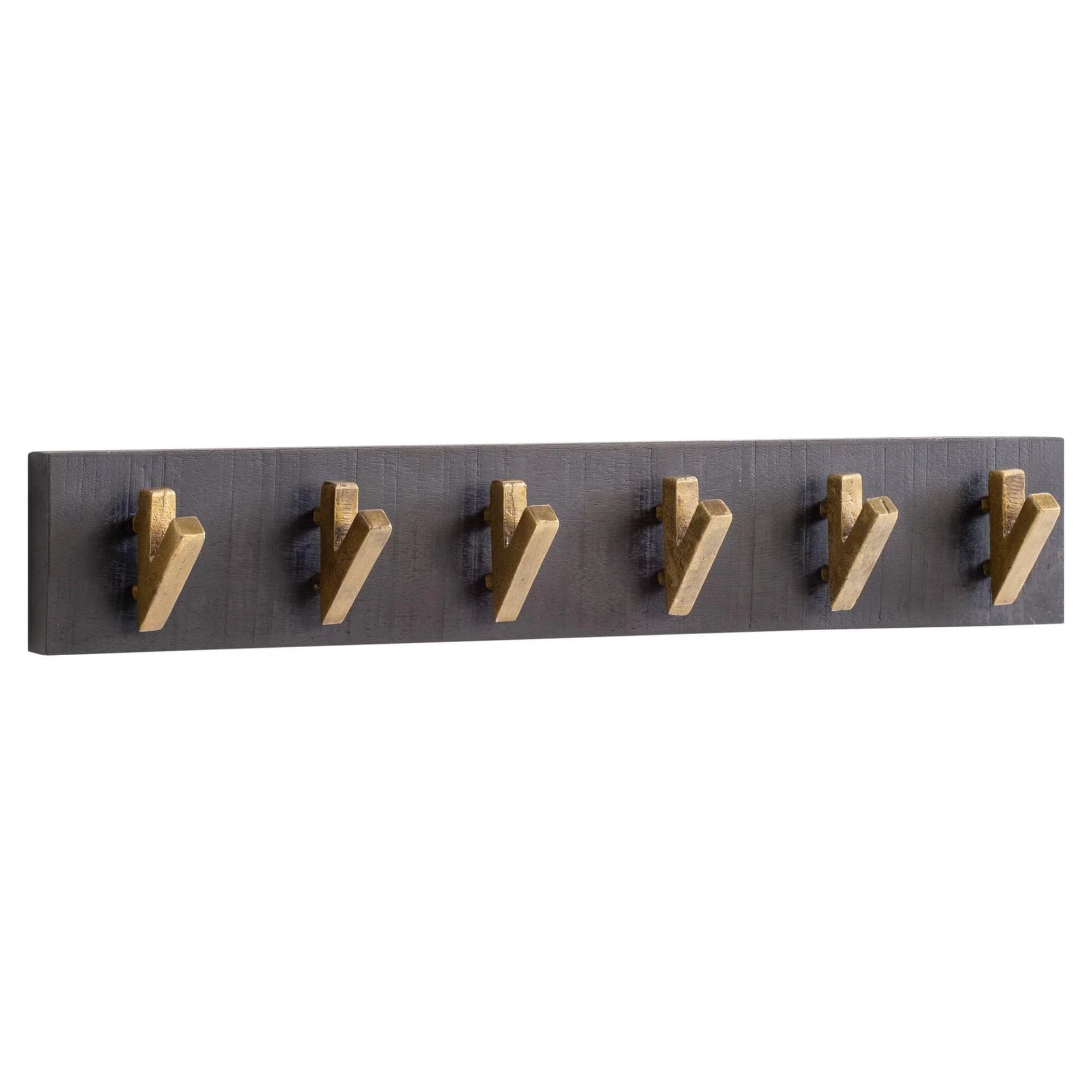 KADIMA DESIGN Wandgarderobe Mango Massivholz Metall Modern Schwarz Gold
