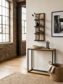 KADIMA DESIGN Wandregal Industrial-Style Mango Massivholz Metall Bild 1