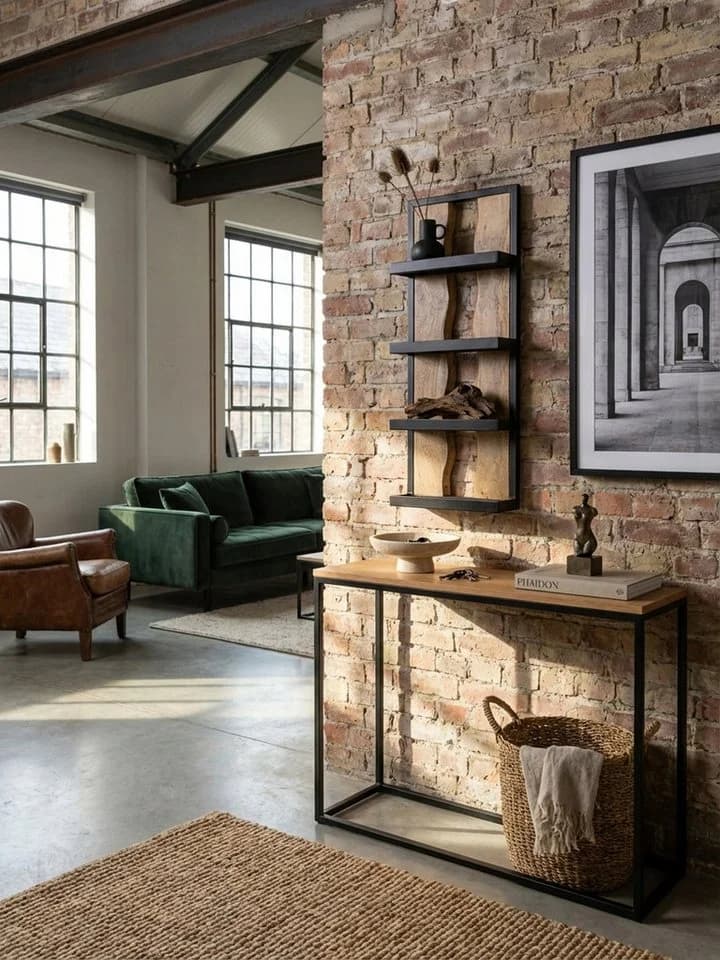 KADIMA DESIGN Wandregal Industrial-Style Mango Massivholz Metall - Bild 3