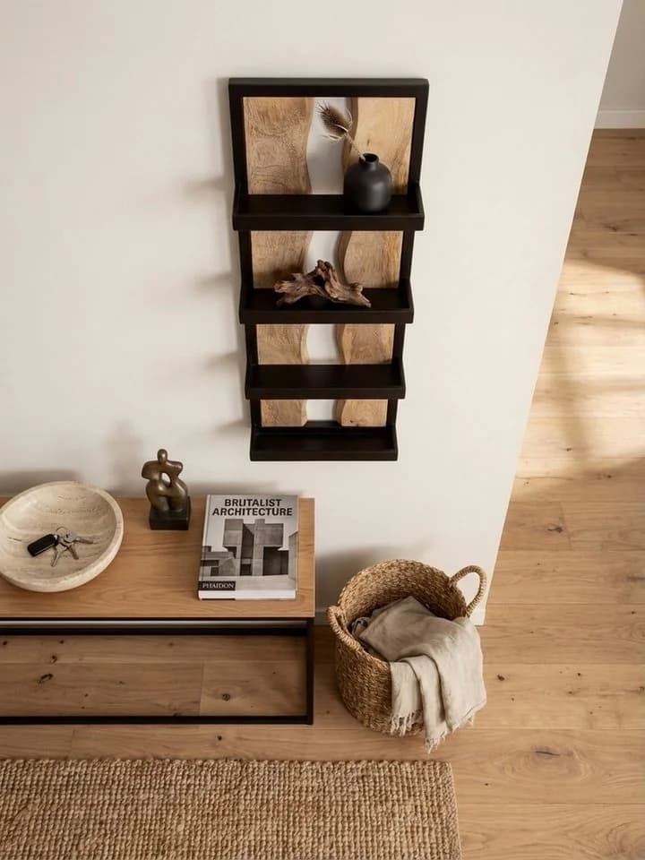 KADIMA DESIGN Wandregal Industrial-Style Mango Massivholz Metall - Bild 4