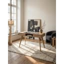 KADIMA DESIGN Schreibtisch Eiche-Dekor Skandinavisch Massivholzbeine Bild 1
