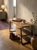 KADIMA DESIGN Sitzbank Schuhbank 100x41x40 cm Eiche-Dekor Bild 4