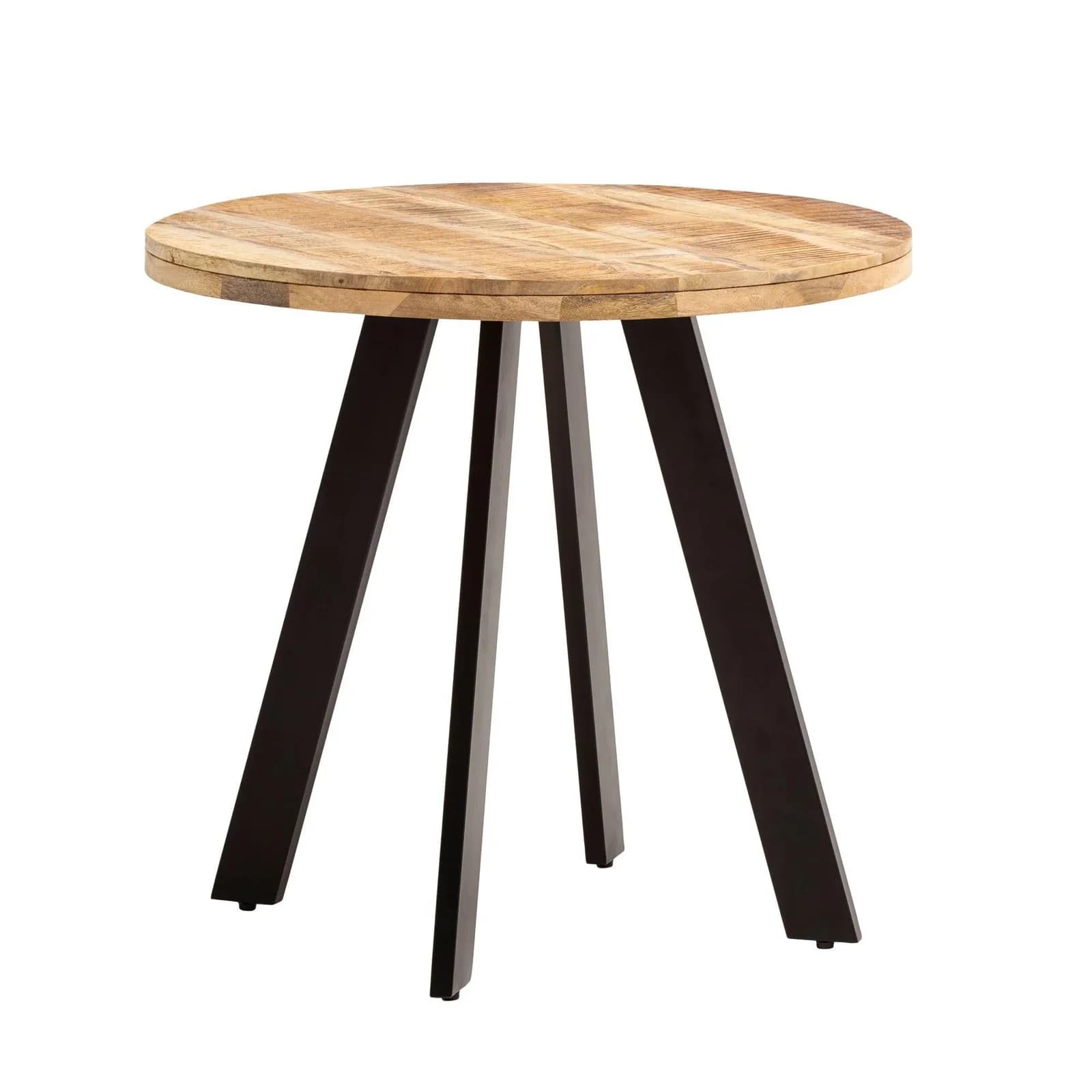 KADIMA DESIGN Esstisch Rund Massivholz Braun Metallbeine Modern