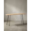 KADIMA DESIGN Schreibtisch Massivholz Metall Baumkante Haarnadelbeine Bild 2