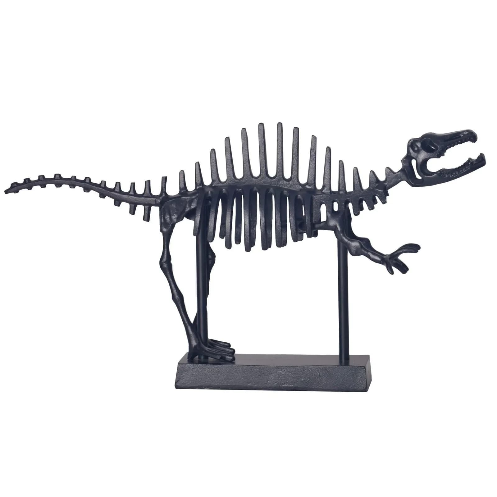 T-Rex Dekofigur Aluminium Schwarz mit Sockel