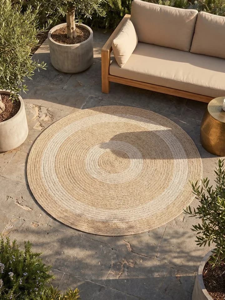 KADIMA DESIGN Outdoorteppich KAUNS Beige Vintage UV-beständig