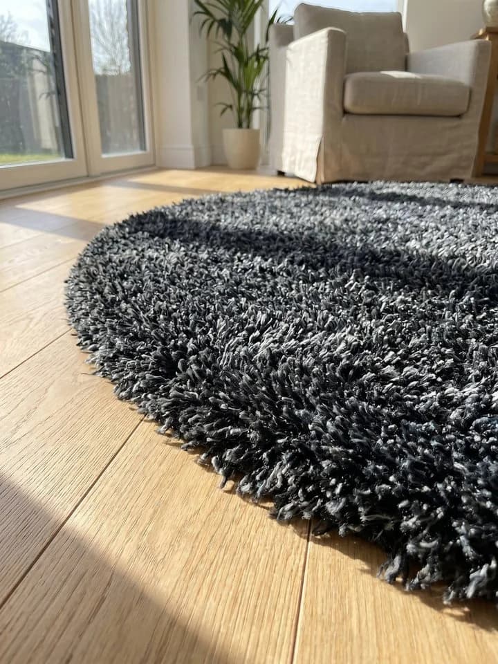KADIMA DESIGN Teppich Shaggy Uni Style Polypropylen Wohnzimmer Teppich Hochflor - Bild 3