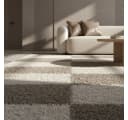 KADIMA DESIGN Teppich WERFEN Shaggy Beige Karo 60x110 cm Bild 1