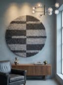 KADIMA DESIGN Teppich WERFEN Shaggy Grau Karo Bild 1