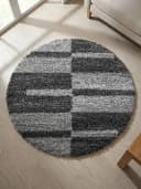 KADIMA DESIGN Teppich WERFEN Shaggy Grau Karo Bild 3