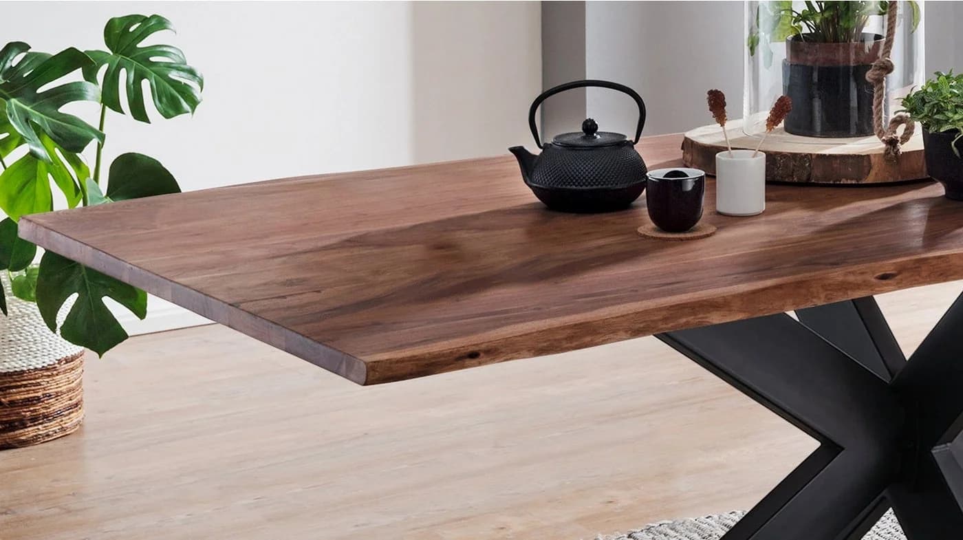 Massivart® Baumkantentisch TIMY Akazie massiv lackiert Industrial - Bild 5