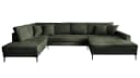 Massivart Wohnlandschaft Cord SUMMER Dunkelgrün mit Metallbeinen Bild 1