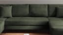 Massivart Wohnlandschaft Cord SUMMER Dunkelgrün mit Metallbeinen Bild 5