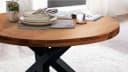 Massivart® Esstisch EDUARDO Massivholztisch Rund 130 cm Akazienholz Lackiert Metallgestell Schwarz Bild 4