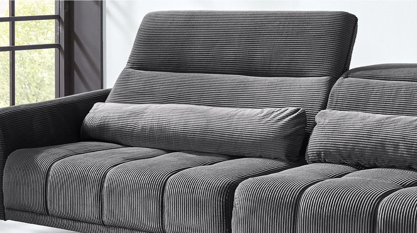 Massivart Big-Sofa LOGAN Cord Grün Beige Grau 4-Sitzer - Bild 5