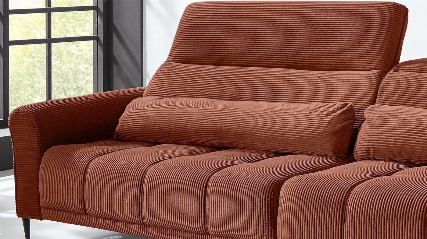 Massivart Big-Sofa LOGAN Cord 280 cm 4-Sitzer elektr. Sitztiefenverstellung - Bild 5