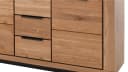Massivart Sideboard GRENO Wildeiche Geölt Schwarz Metallgriffe Bild 5