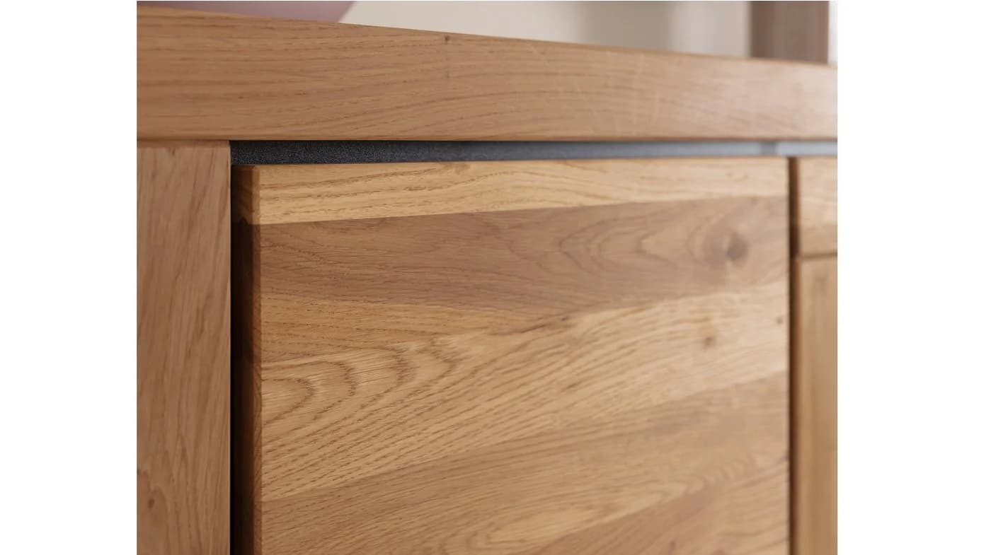 Massivart® Vitrine GRENO Vitrinenschrank Wildeiche Massivholz 3 Türen - Bild 5