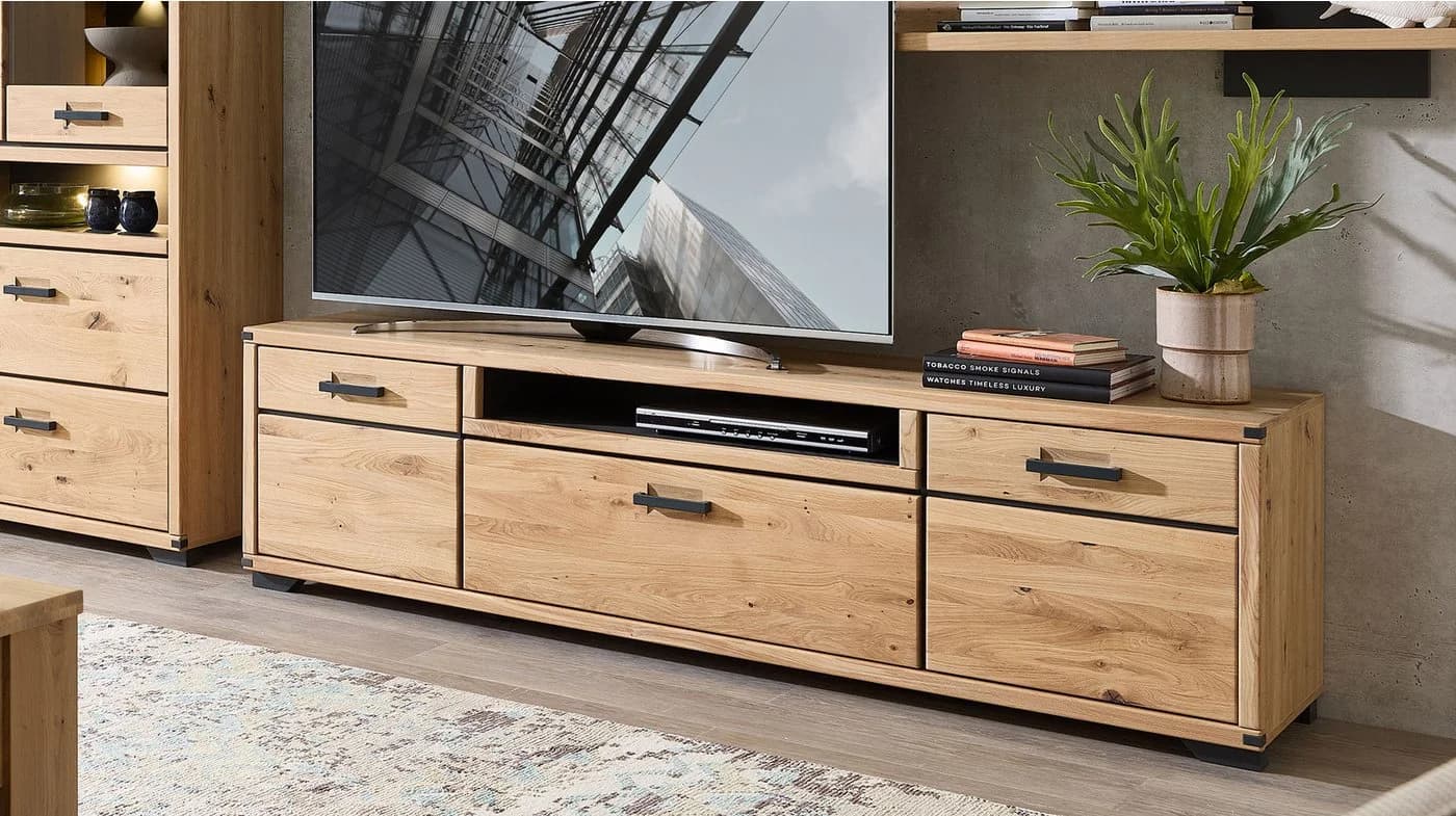 Massivart® TV-Board CATANIA Wildeiche geölt Soft-Close Lowboard