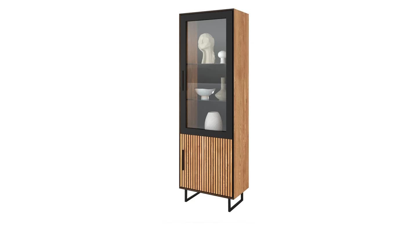 Massivart Vitrine BELLA Eiche geölt Glastür Soft-Close - Bild 2