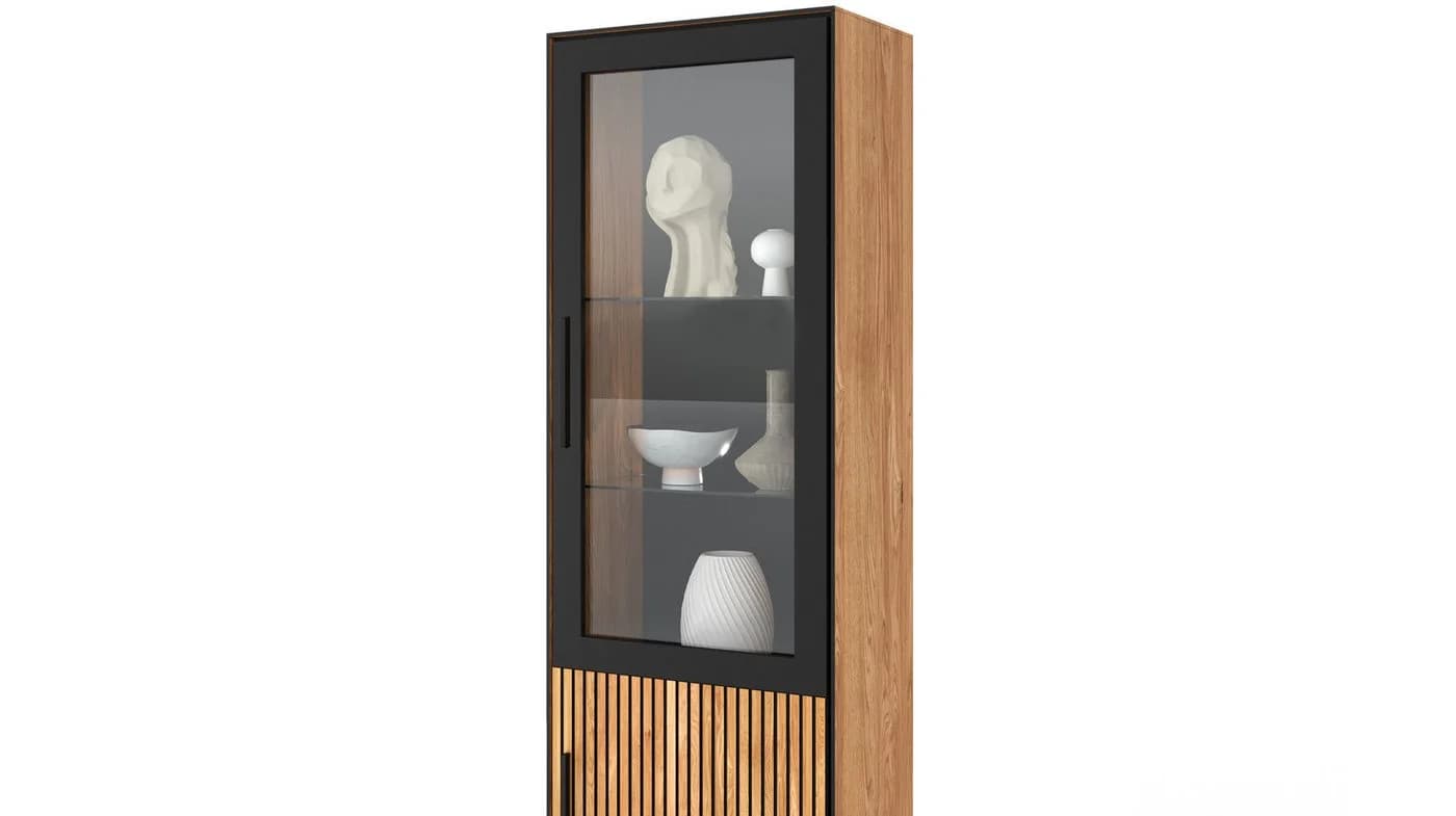 Massivart Vitrine BELLA Eiche geölt Glastür Soft-Close - Bild 4