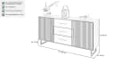 Massivart® Sideboard Bella 163 cm Massivholz Eiche geölt Metallgriffe Schwarz Bild 1