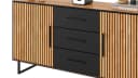 Massivart® Sideboard Bella 163 cm Massivholz Eiche geölt Metallgriffe Schwarz Bild 4