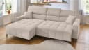Massivart Ecksofa SIMPLE Beige Cord mit elektrischer Sitztiefenverstellung Bild 1