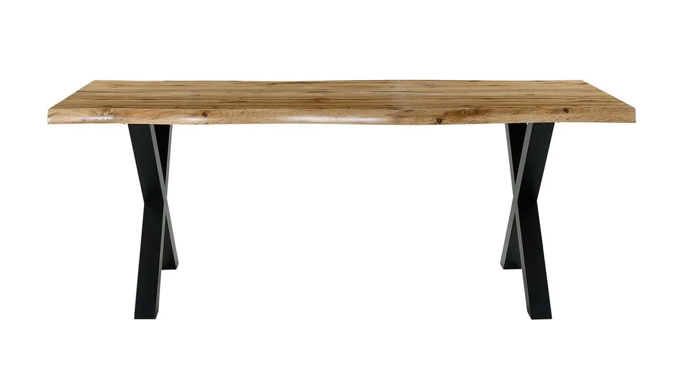 Die Möbelfundgrube® Baumkantentisch MARLON Industrial Wildeiche Schwarz - Bild 4