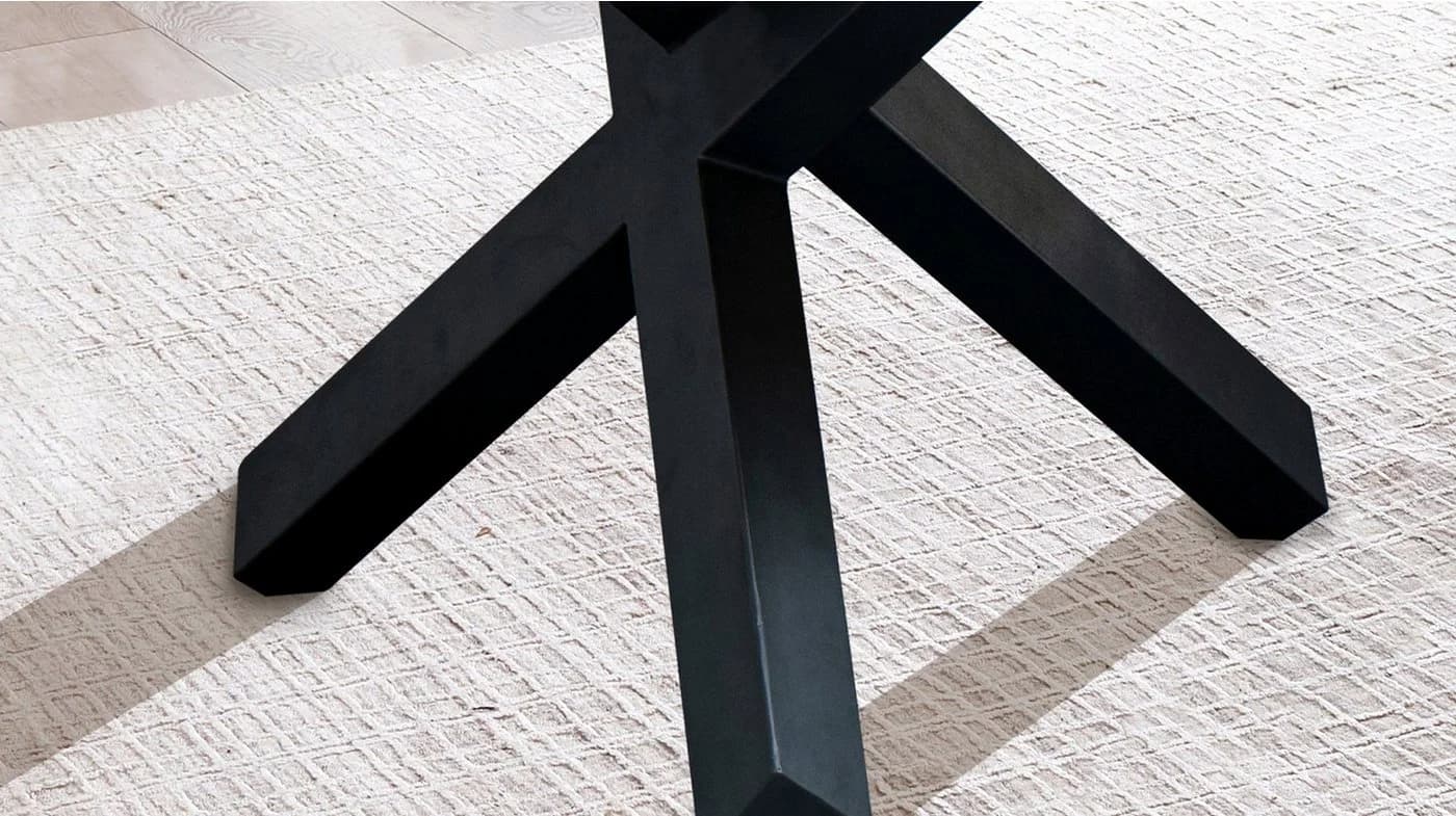 Massivart® Esstisch EDUARDO Runder Massivholztisch Mango Schwarz - Bild 5