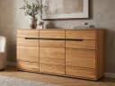 Massivart Sideboard Wildeiche geölt 153 cm mit Schubladen und Drehtüren Bild 2