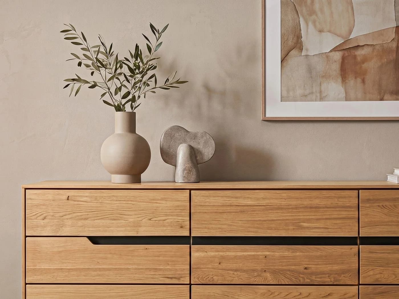 Massivart Sideboard Wildeiche geölt 153 cm mit Schubladen und Drehtüren - Bild 5