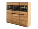 Massivart® Highboard ARAYA Wildeiche geölt mit Glastüren Bild 1