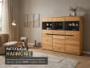 Massivart® Highboard ARAYA Wildeiche geölt mit Glastüren Bild 3