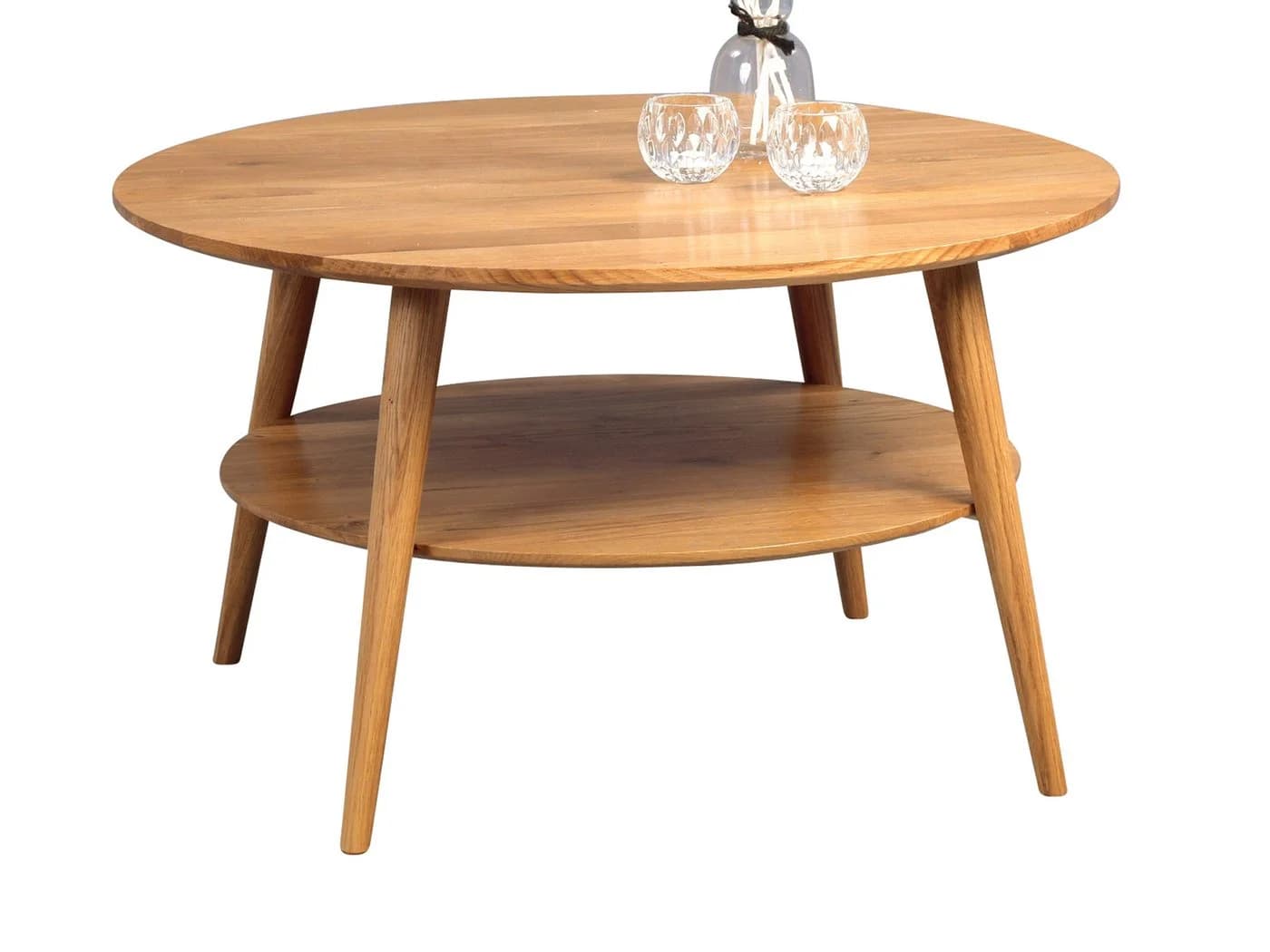 Massivart® Couchtisch STELLA rund 80 cm Wildeiche massiv geölt
