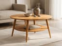 Massivart® Couchtisch STELLA rund 80 cm Wildeiche massiv geölt Bild 2