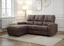 Massivart® Ecksofa Palina Microfaser Braun Relaxfunktion USB Stauraum Bild 2