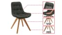 Massivart® Polsterstuhl drehbar BELFAST Wildeiche Microfaser Anthrazit Bild 1