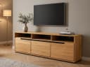 Massivart® Lowboard ARAYA Wildeiche geölt 153 cm mit Schubladen & Drehtüren Bild 2