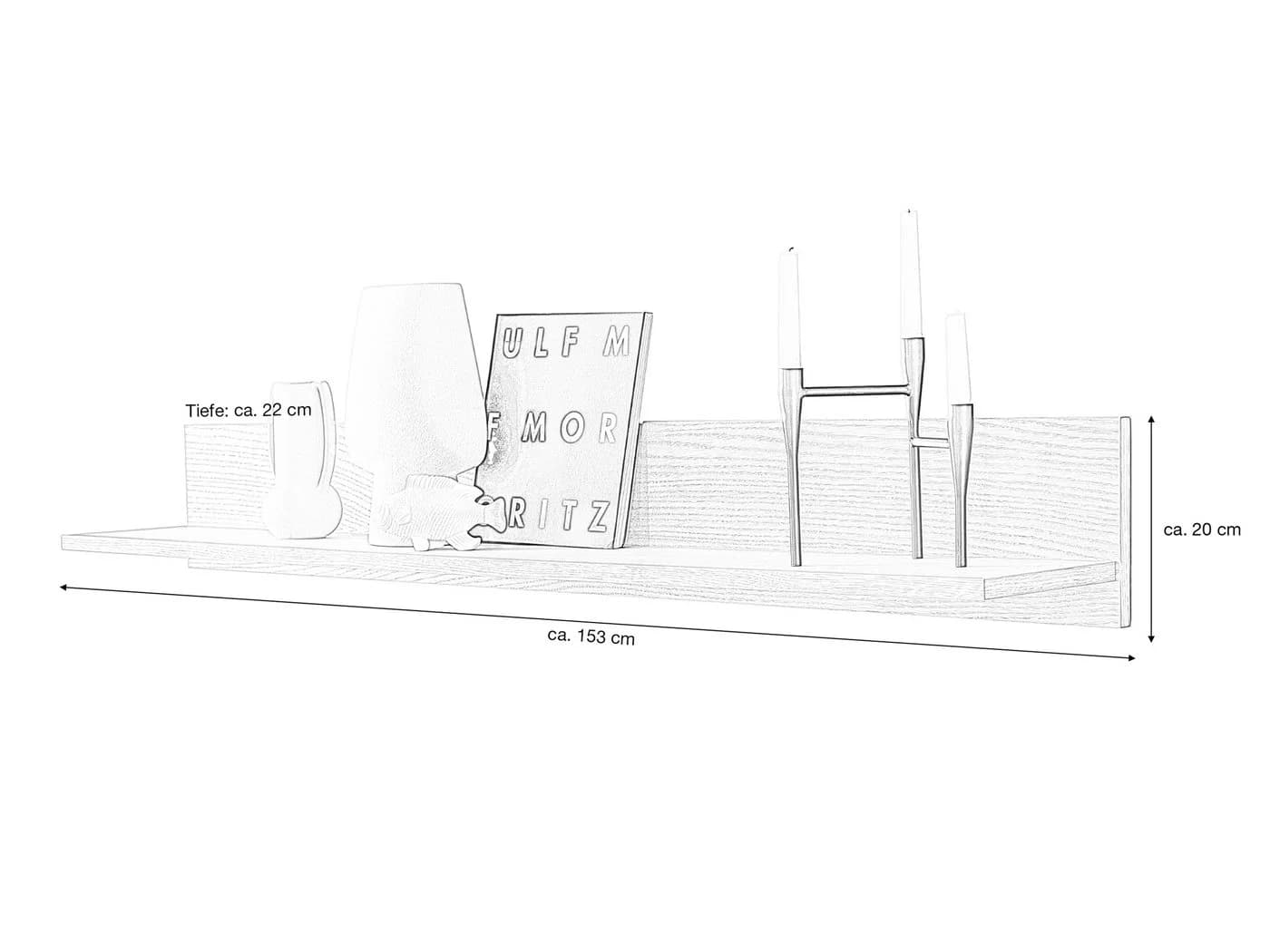 Massivart® Wandboard ARAYA Wildeiche geölt Beige - Bild 4