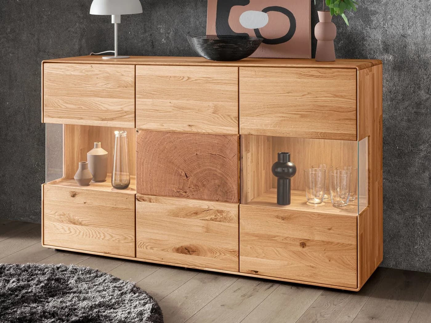 Massivart Sideboard TORVEN Massivholz Wildeiche geölt mit Soft-Close - Bild 2