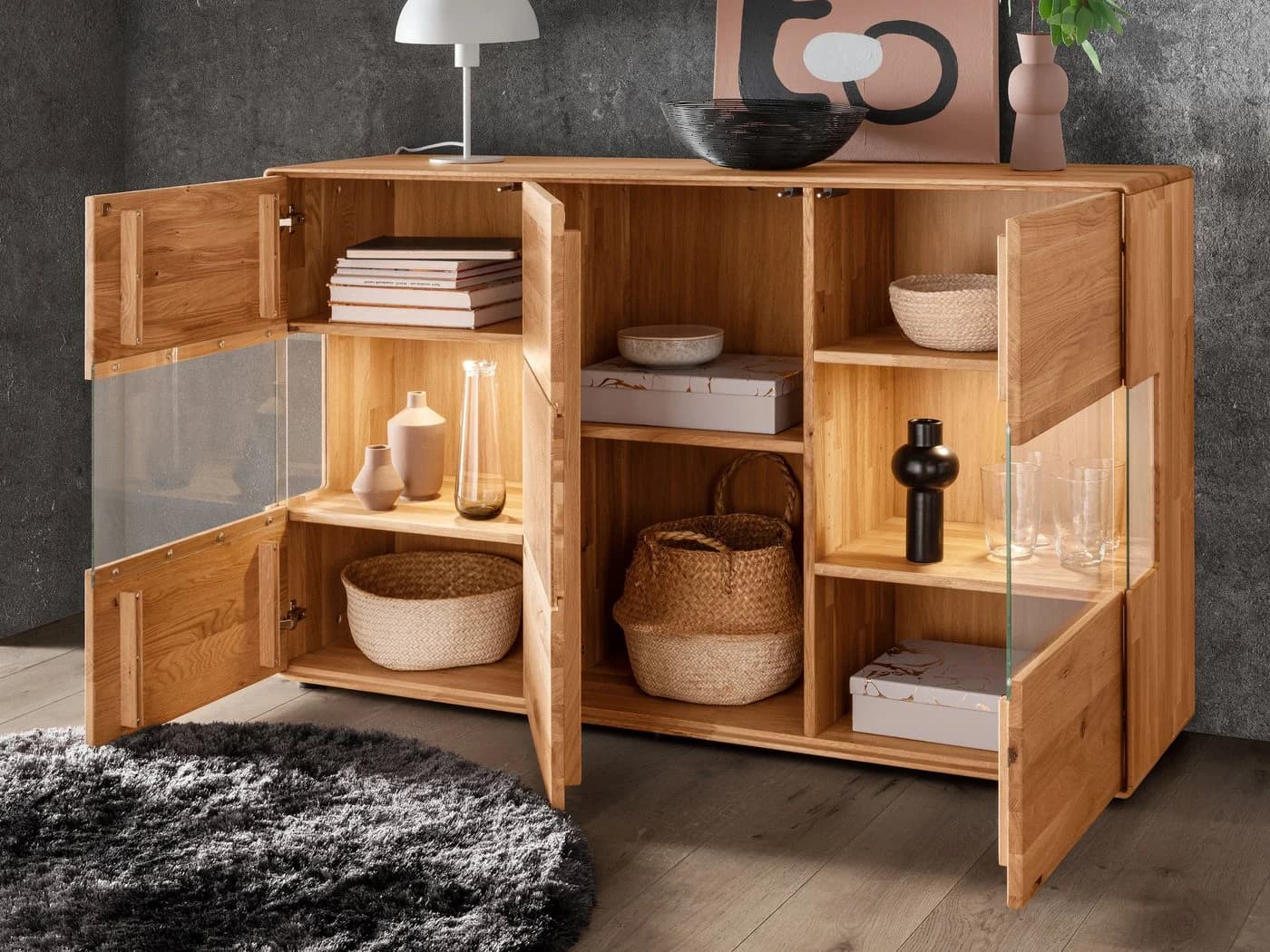 Massivart Sideboard TORVEN Massivholz Wildeiche geölt mit Soft-Close - Bild 3