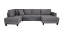 Massivart Wohnlandschaft Cord grau mit Schlaffunktion & Bettkasten Bild 1