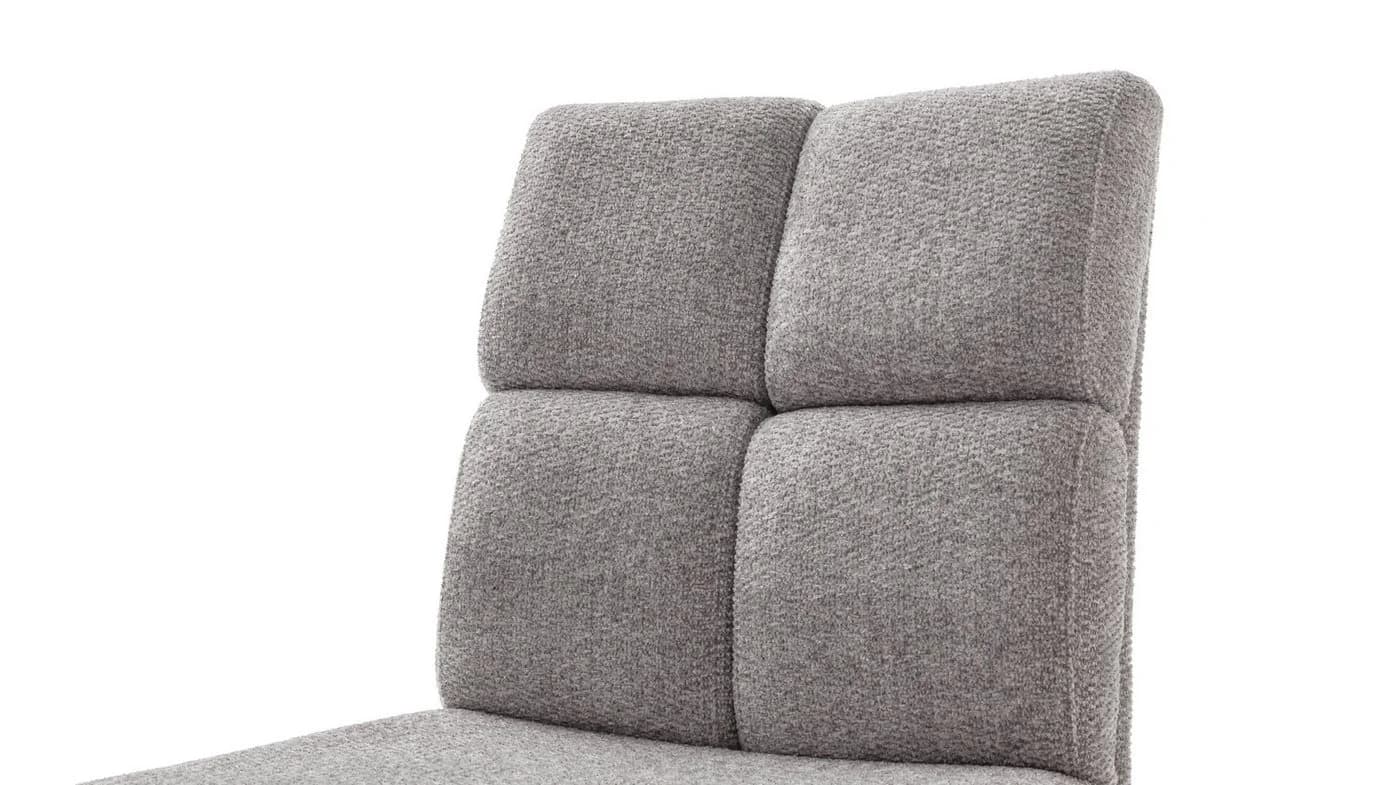 Massivart® Polsterstuhl Esszimmerstuhl Stoffbezug Grau Steppung Lauren Wildeiche - Bild 4