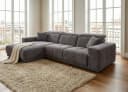 Massivart Ecksofa TONI Grau Cord mit Relaxfunktion Bild 2