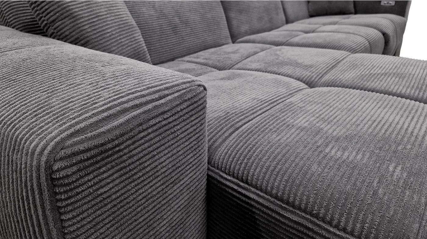 Massivart Ecksofa TONI Grau Cord mit Relaxfunktion - Bild 4